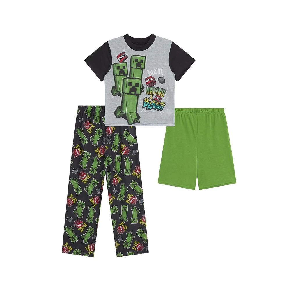 商品AME|Big Boys Minecraft T-shirt, Pajama and Shorts, 3-Piece Set,价格¥77,第1张图片