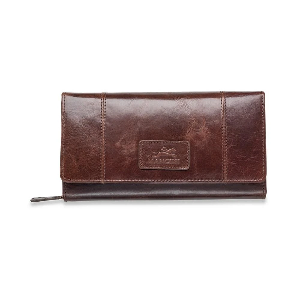 商品Mancini Leather Goods|Casablanca Collection RFID Secure Ladies Clutch Wallet,价格¥771,第1张图片
