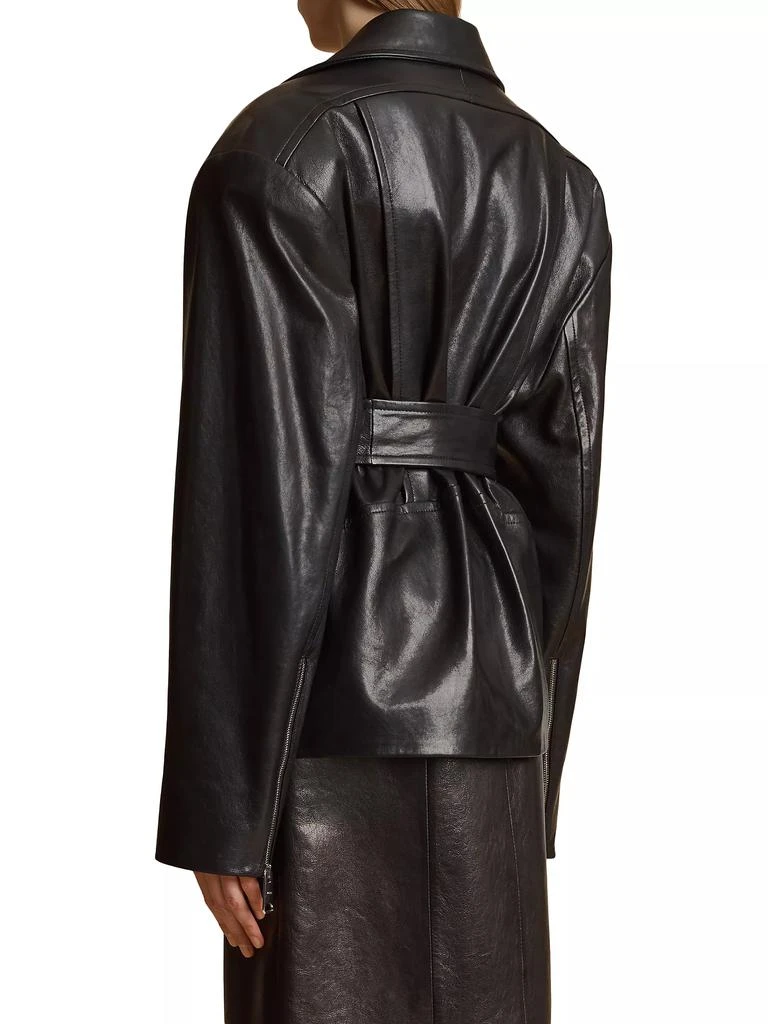 商品Khaite|Fabbie Leather Jacket,价格¥46451,第4张图片详细描述