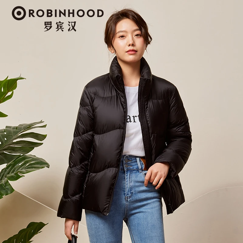 商品[国内直发] ROBINHOOD|罗宾汉立领轻薄时尚羽绒服-R228Y5419-黑色,价格¥284,第1张图片