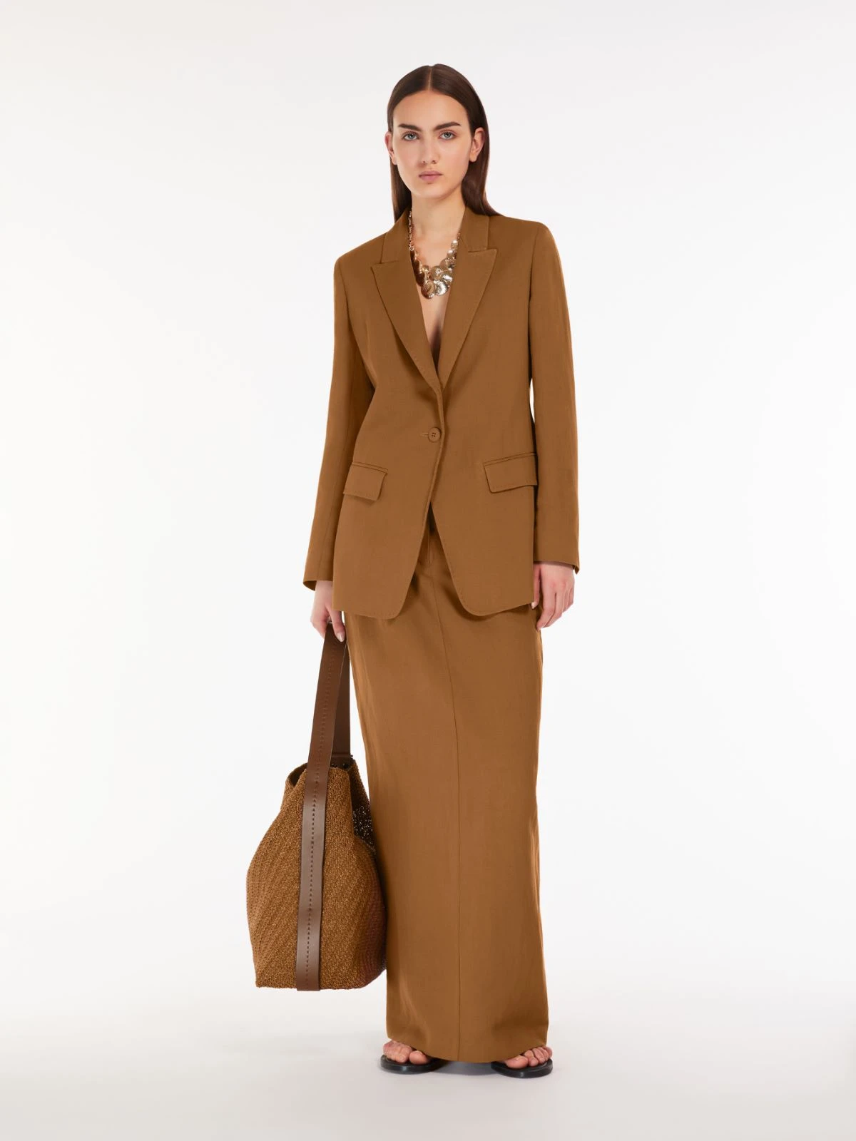 商品MaxMara Studio|MaxMara Studio 2024春夏一粒扣西装外套 GITANE 6041024206,价格¥3949,第2张图片详细描述