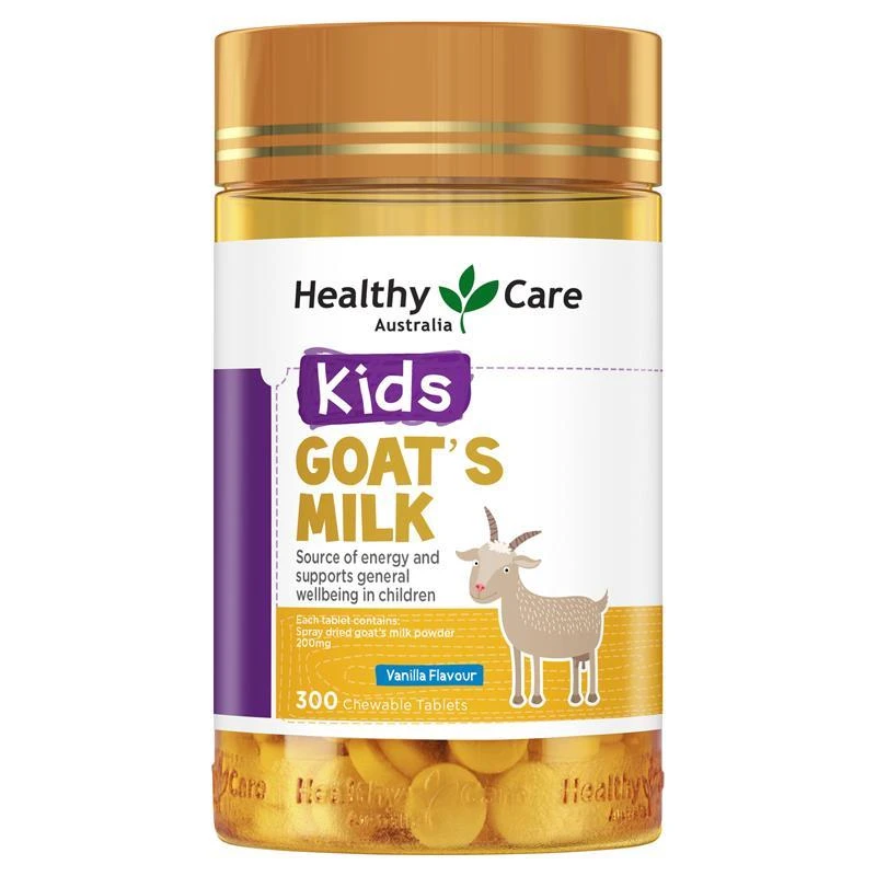 商品Healthy Care|澳洲Healthy Care山羊奶片HC咀嚼片宝宝零食儿童补钙香草味300粒,价格¥91,第1张图片