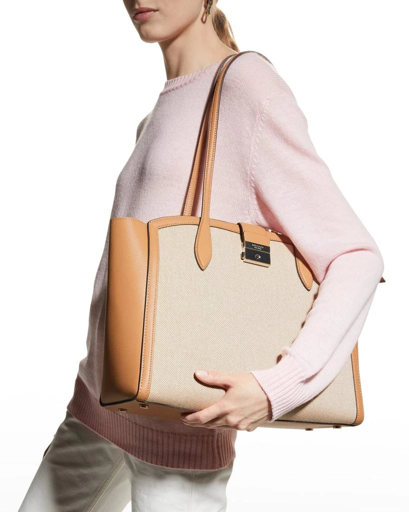 商品Kate Spade|canvas and faux-leather tote bag,价格¥1084,第4张图片详细描述