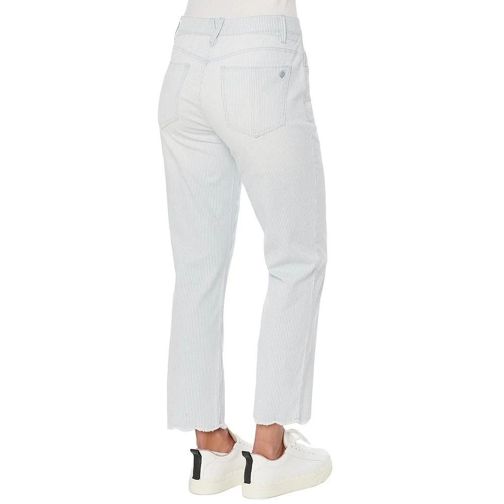 商品Democracy|Women's Ab Solution High Rise Slim Straight Crop Jeans with Scallop Fray,价格¥582,第2张图片详细描述