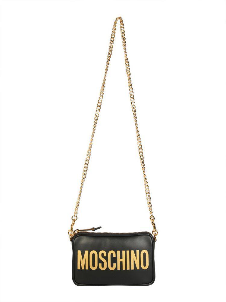 商品Moschino|Moschino Logo Printed Chain-Link Shoulder Bag,价格¥2815,第1张图片