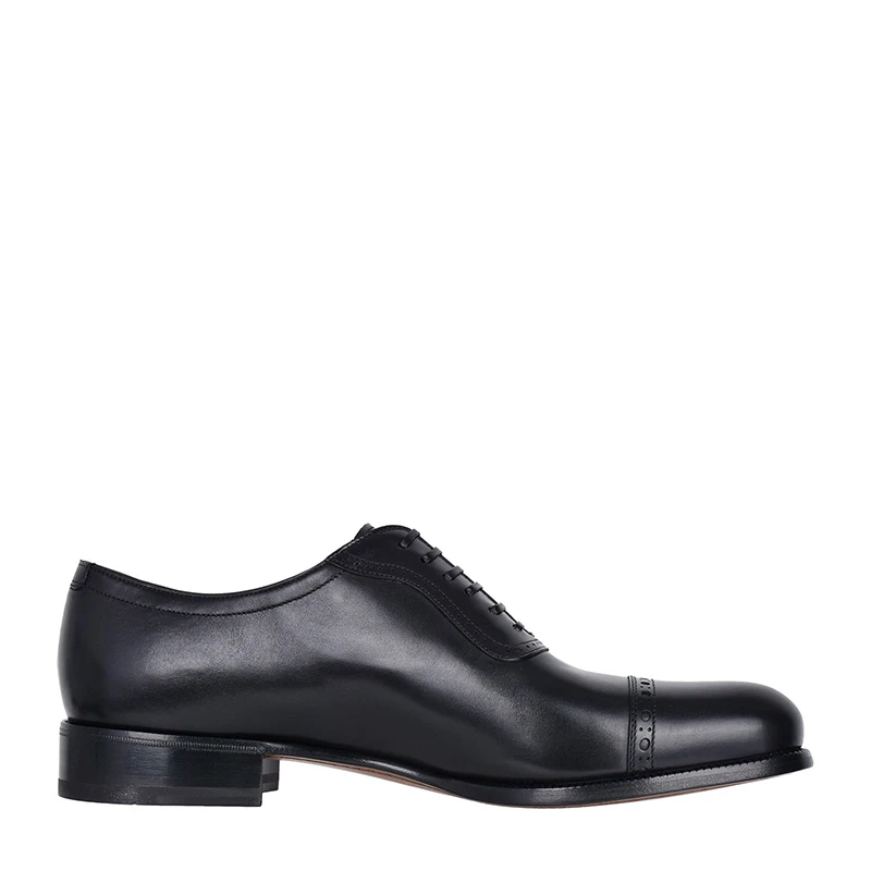 商品Salvatore Ferragamo|Salvatore Ferragamo 菲拉格慕 男士黑色系带鞋 0707549-CALF-NERO,价格¥1808,第1张图片