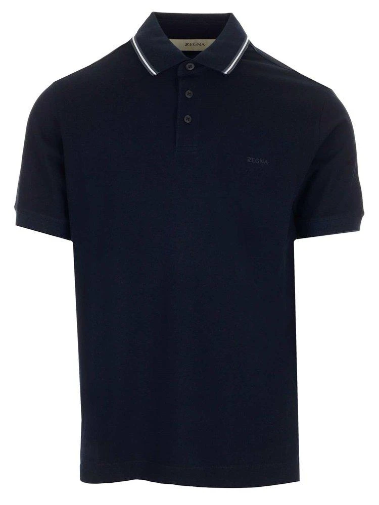 商品Zegna|Z Zegna Stripe Detail Polo Shirt,价格¥839,第1张图片