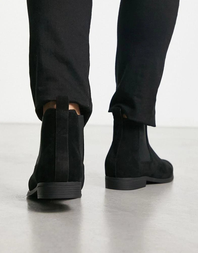 商品ASOS|ASOS DESIGN chelsea boots in black faux suede,价格¥315,第3张图片详细描述