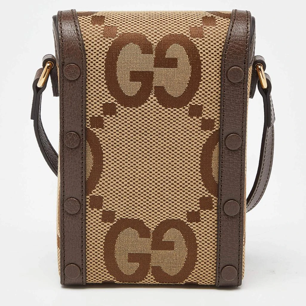 商品Gucci|Gucci Beige Jumbo GG Canvas and Leather Horsebit 1955 Crossbody Bag,价格¥8232,第4张图片详细描述