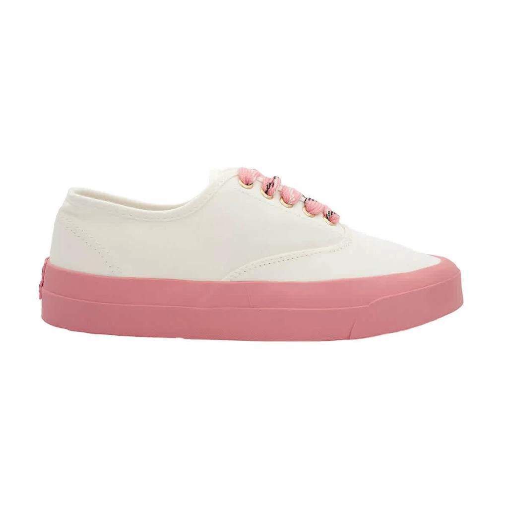 商品Maison Kitsune|Ladies White Canvas Lace-up Sneakers,价格¥825,第1张图片