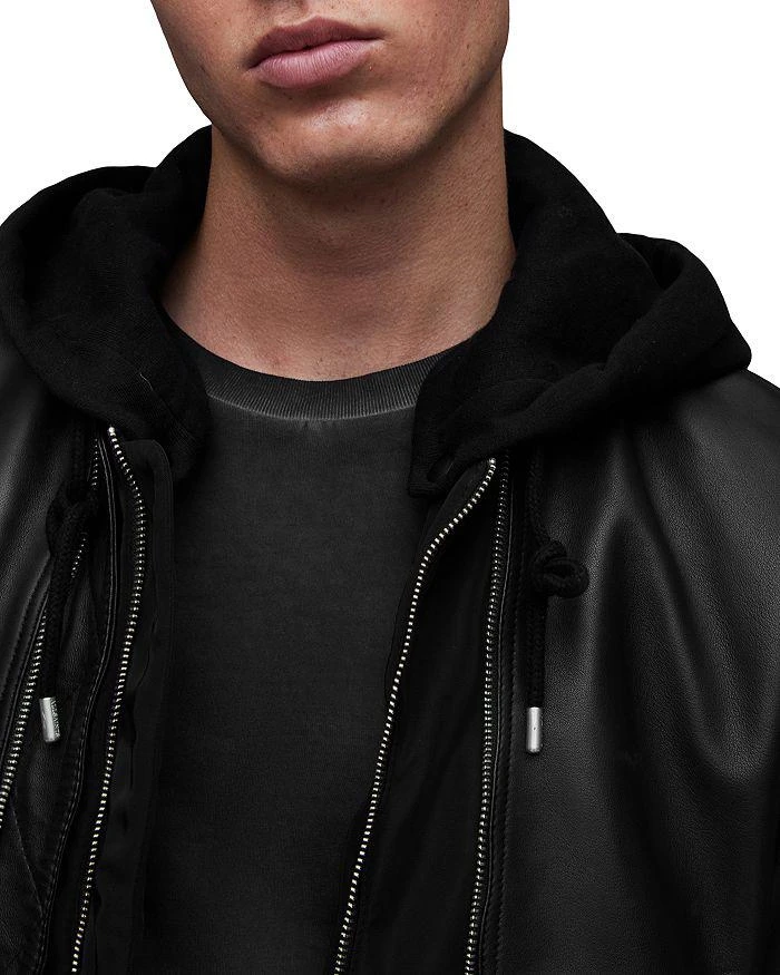 Valk Leather Removable Hood Full Zip Bomber Jacket  商品