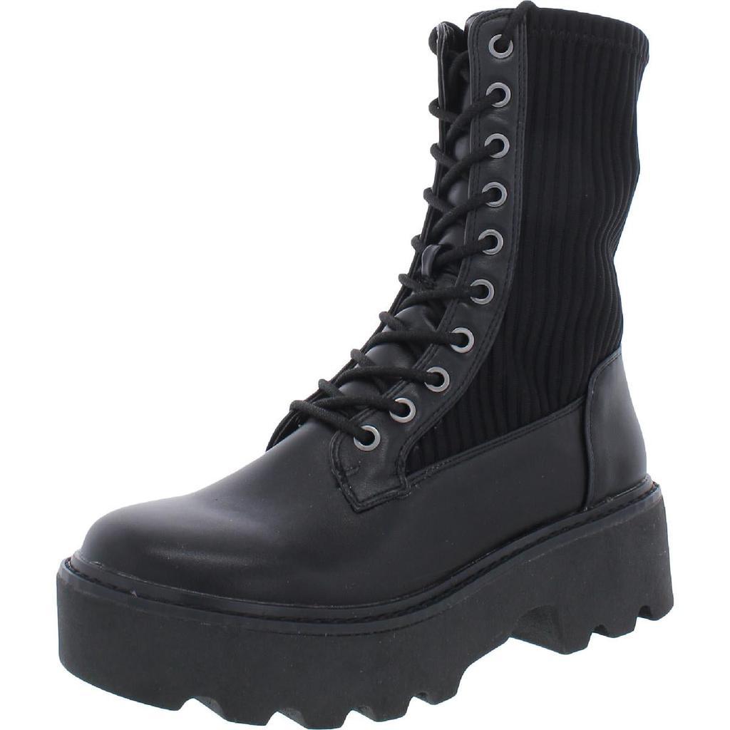 商品Bar III|Bar III Womens Tarnyin Leather Lug sole Combat & Lace-up Boots,价格¥306,第1张图片