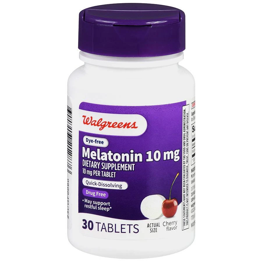 商品Walgreens|Dye-Free Melatonin 10 mg Tablets Cherry,价格¥58,第1张图片