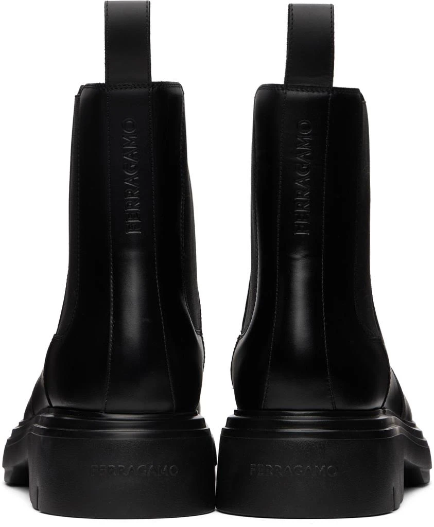 商品Salvatore Ferragamo|Black Embossed Chelsea Boots,价格¥9295,第2张图片详细描述