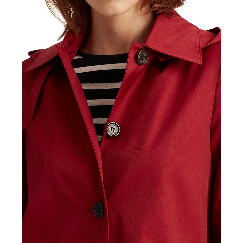 Women's Hooded Single-Breasted A-Line Raincoat, Created for Macy's商品第4张图片规格展示