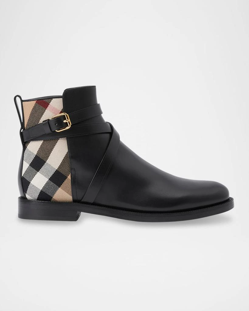 商品Burberry|Pryle Equestrian Check Ankle Booties,价格¥7340,第1张图片