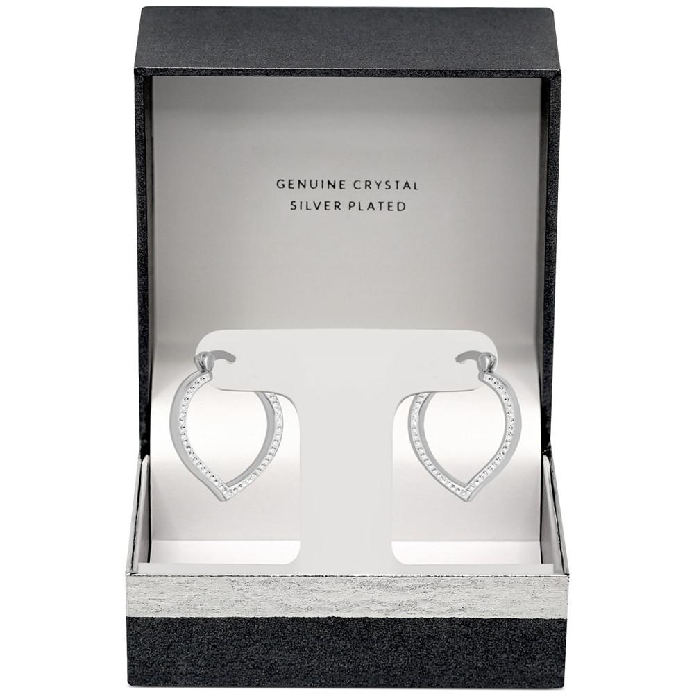 Crystal Teardrop Hoop Earrings in Silver-Plate商品第3张图片规格展示