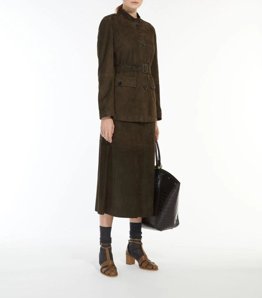 商品Max Mara|MAX MARA'S Dancing suede skirt,价格¥3452,第2张图片详细描述