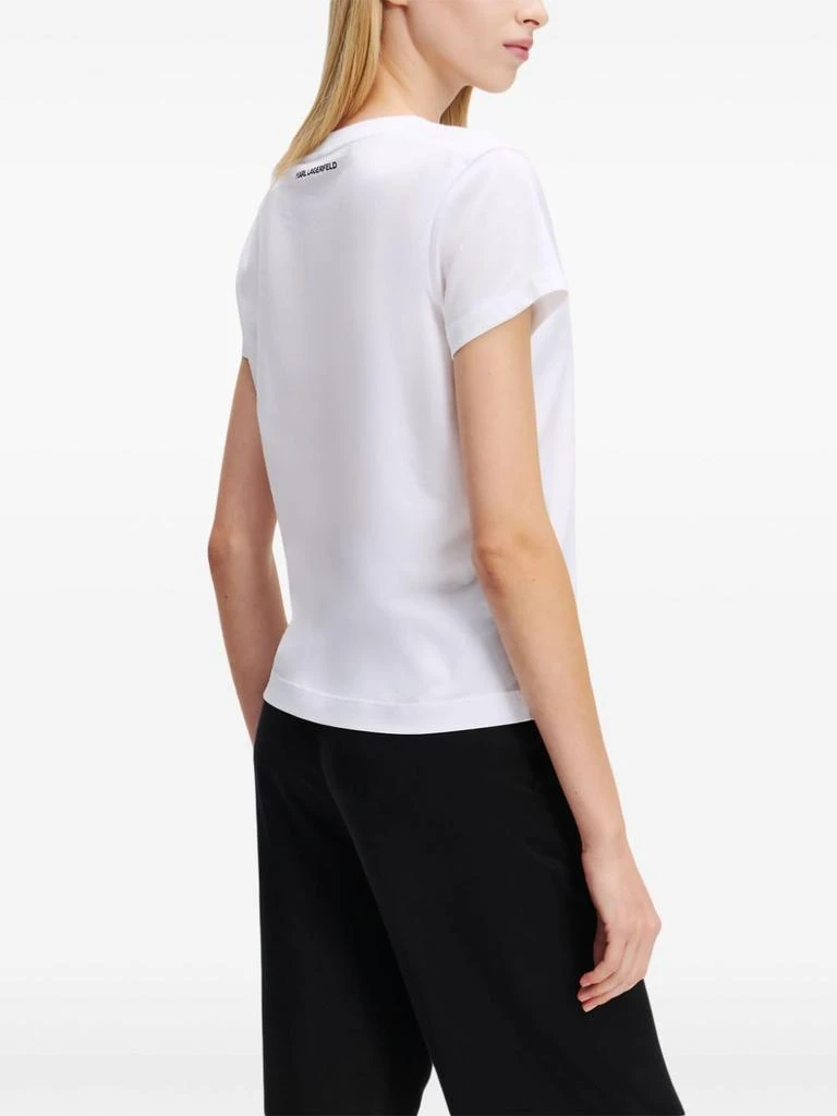 商品Karl Lagerfeld Paris|MC WHITE HEART LOGO V-NECK T-SHIRT,价格¥1017,第5张图片详细描述