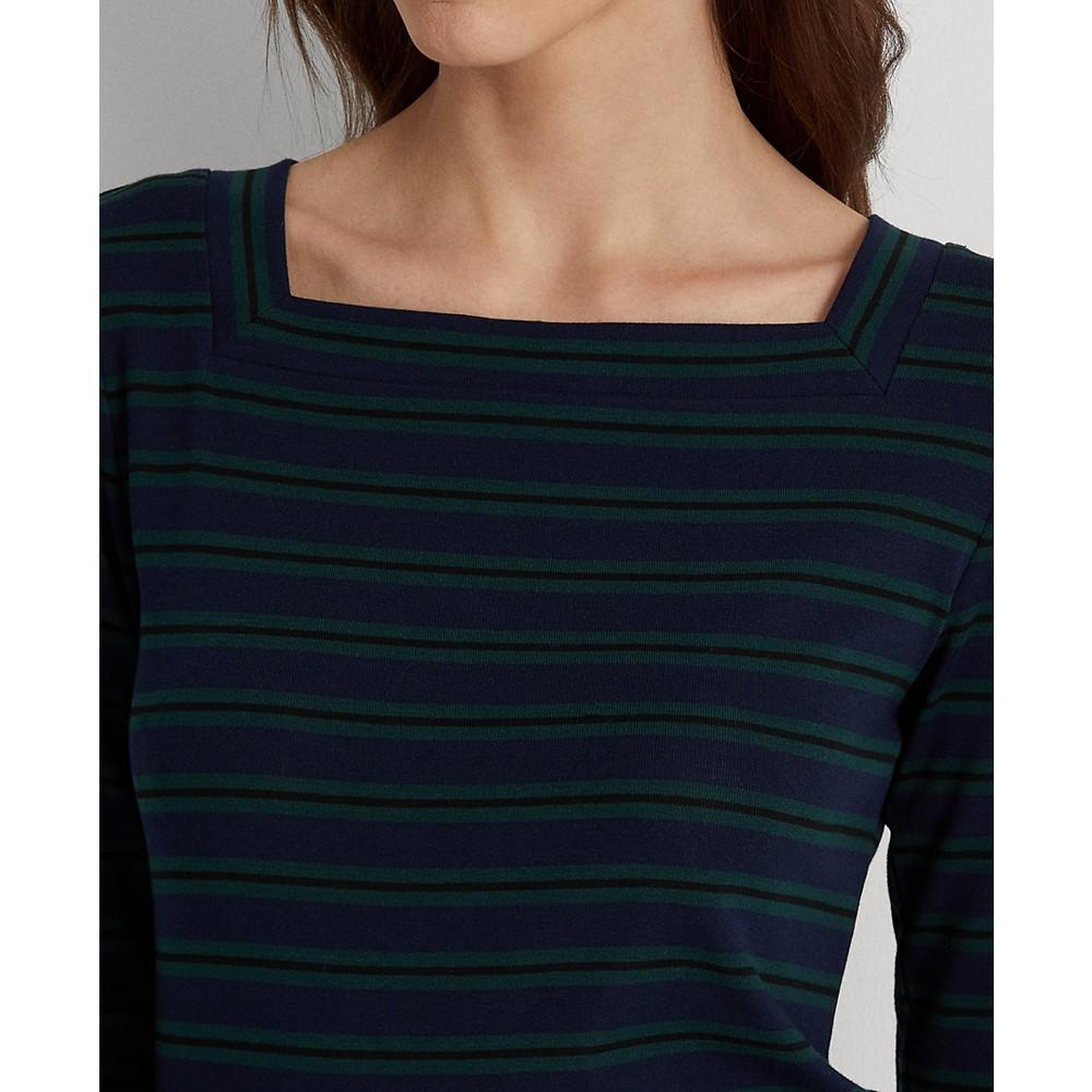 Women's Striped Stretch Cotton T-Shirt商品第3张图片规格展示