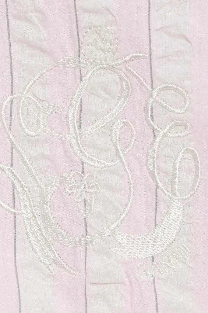 商品Ganni|Ruffled striped cotton-seersucker pajama top,价格¥545,第4张图片详细描述