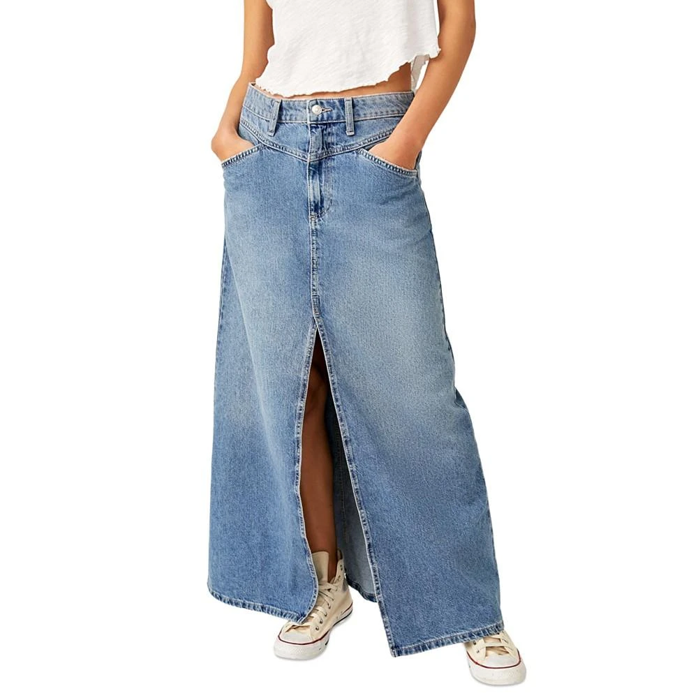 商品Free People|Women's Come As You Are Denim Maxi Skirt,价格¥883,第1张图片