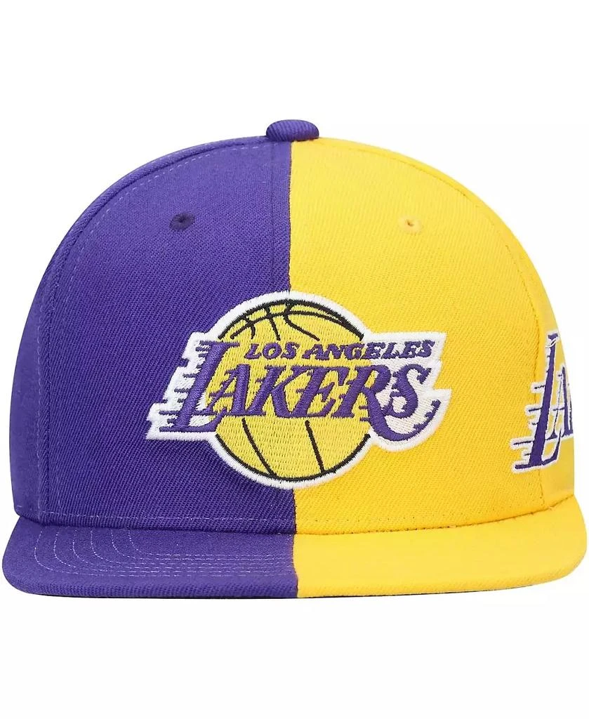 商品Mitchell and Ness|Men's Purple and Gold Los Angeles Lakers Team Half and Half Snapback Hat,价格¥240,第4张图片详细描述