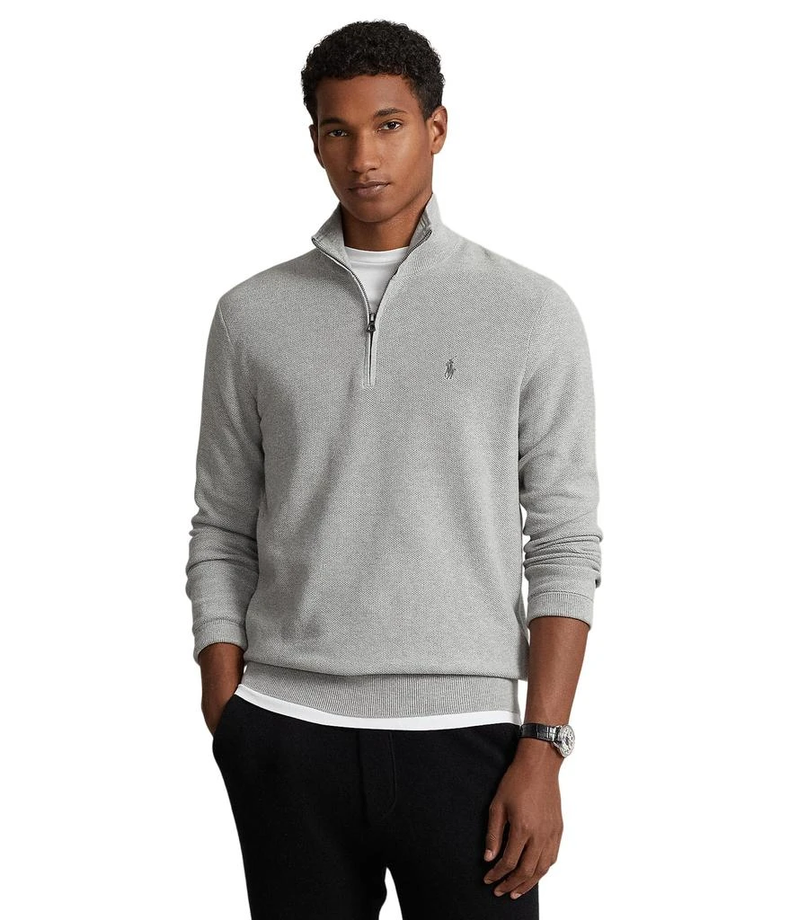 商品Ralph Lauren|Mesh-Knit Cotton 1/4 Zip Sweater,价格¥449,第1张图片