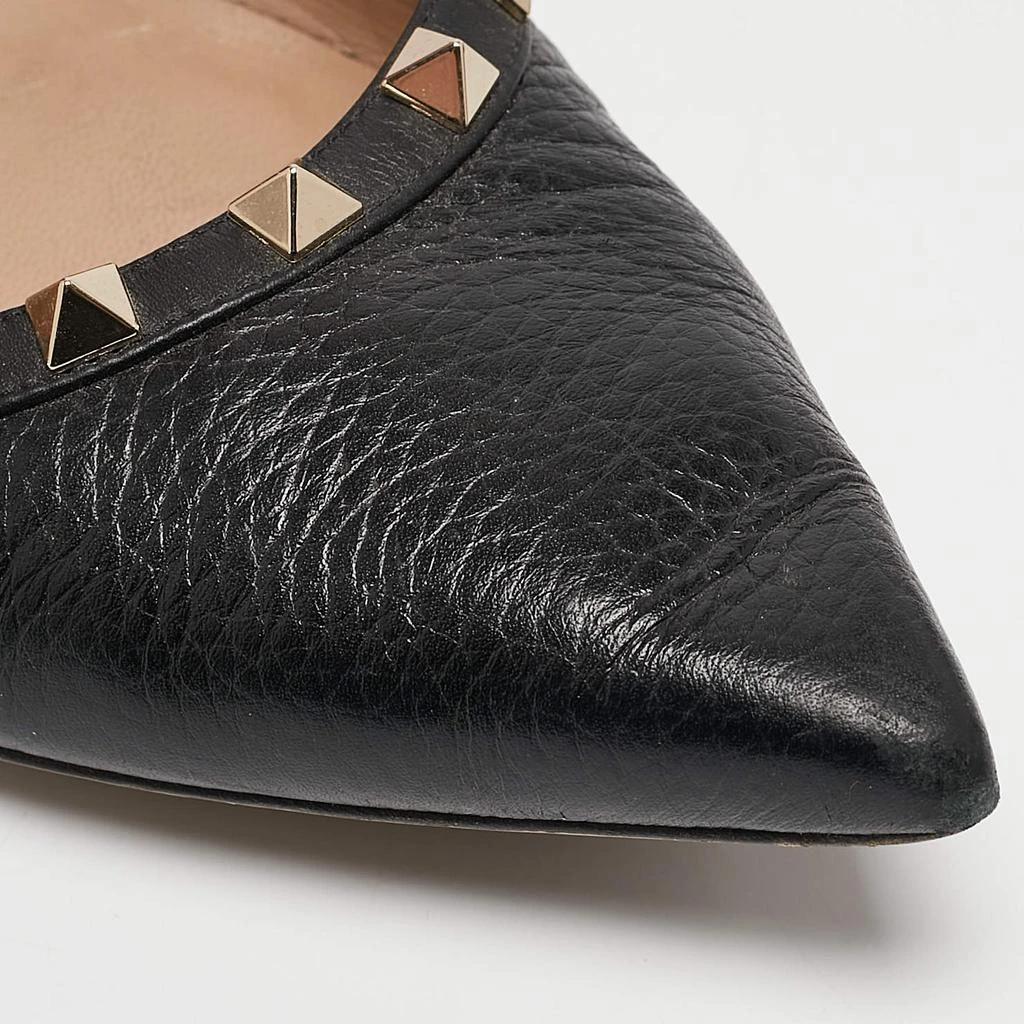 Valentino Black Leather Rockstud Ballet Flats Size 39 商品