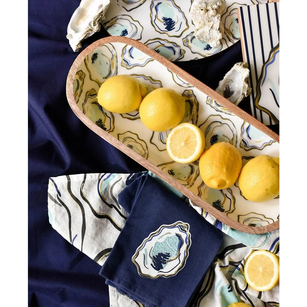 商品Coton Colors|Oyster Print Wood Dough Bowl 16'', Service for 1,价格¥507,第3张图片详细描述