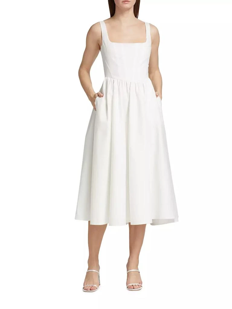 商品Wayf|Stretch Cotton Corset Midi-Dress,价格¥355,第2张图片详细描述