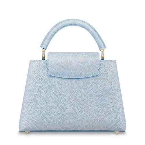 【预售十天】Louis Vuitton/路易威登 22新款CAPUCINES BB系列 女士丁香紫/浅蓝色系喷绘效果粒面牛皮革金扣配可拆卸皮革链条编织肩带单肩手提包M59868 商品