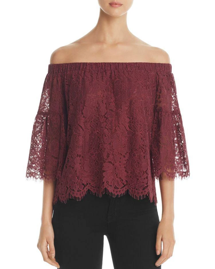 商品Finn & Grace|Off-the-Shoulder Lace Bell Sleeve Top - 100% Exclusive,价格¥458,第1张图片
