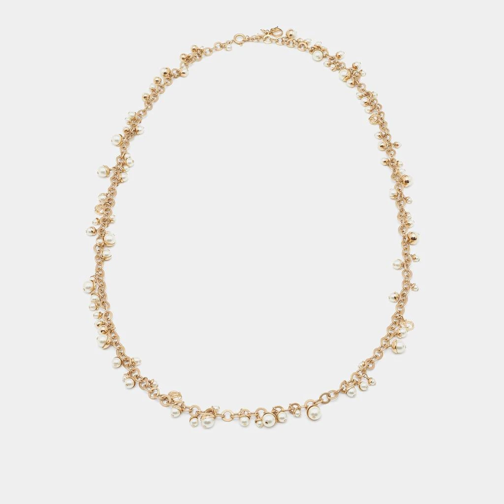 商品[二手商品] Dior|Dior Mise En Dior Faux Pearl Gold Tone Long Necklace,价格¥1794,第1张图片