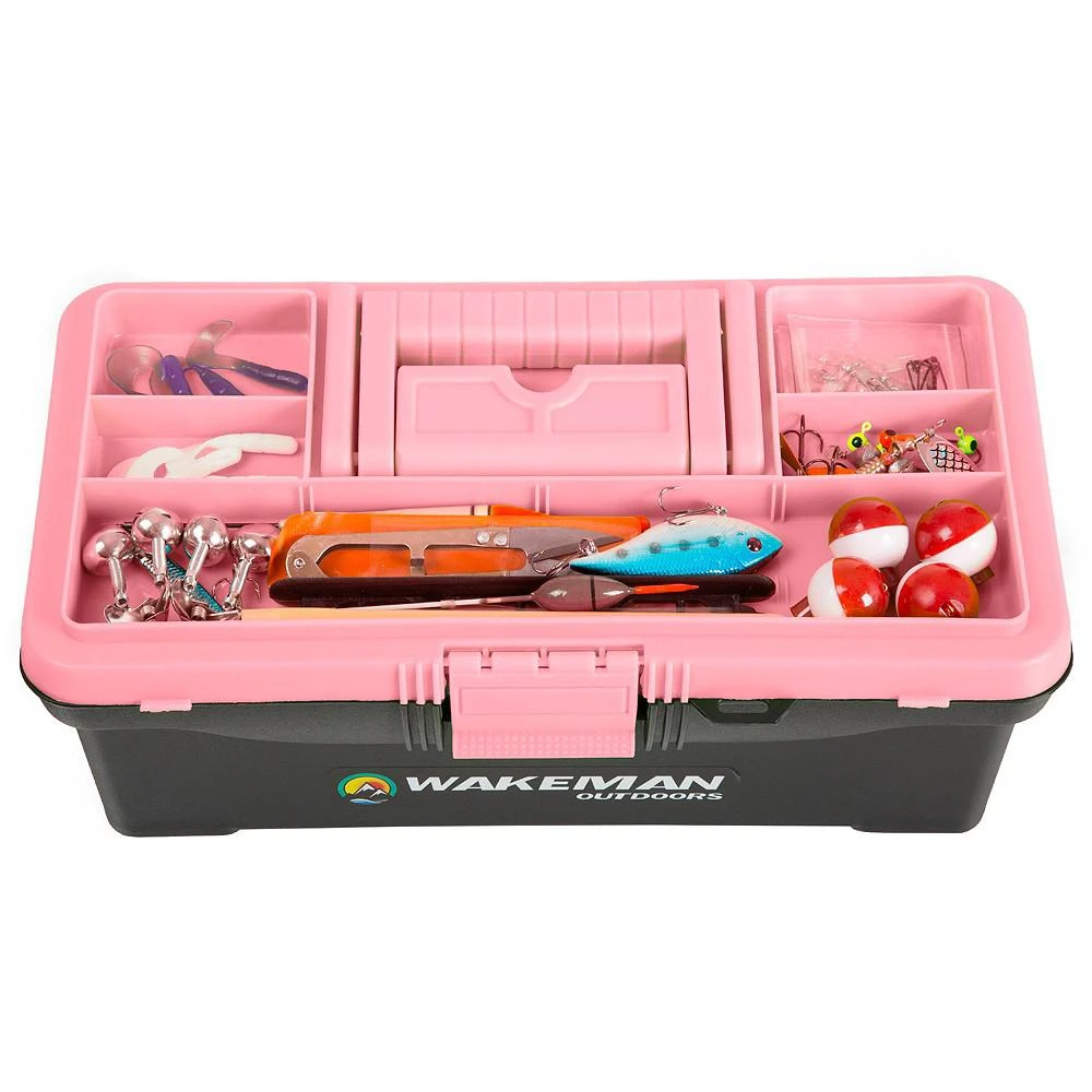 商品Trademark Global|Fishing Single Tray Tackle Box 55 Piece Tackle Gear Kit By Wakeman Outdoors,价格¥220,第3张图片详细描述