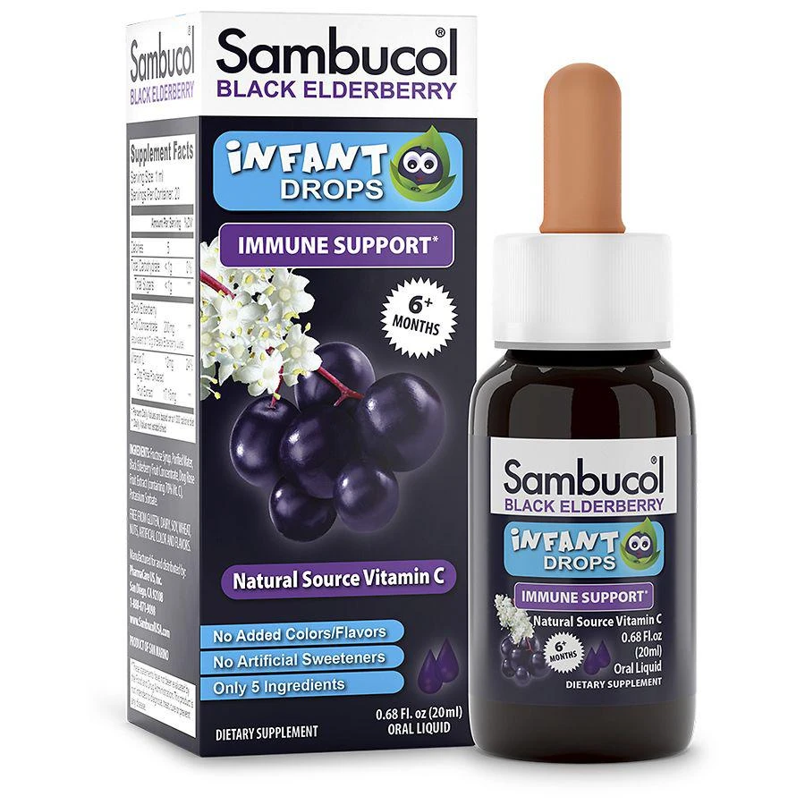 商品Sambucol|Black Elderberry Immune Support Infant Drops with Vitamin C,价格¥67,第3张图片详细描述