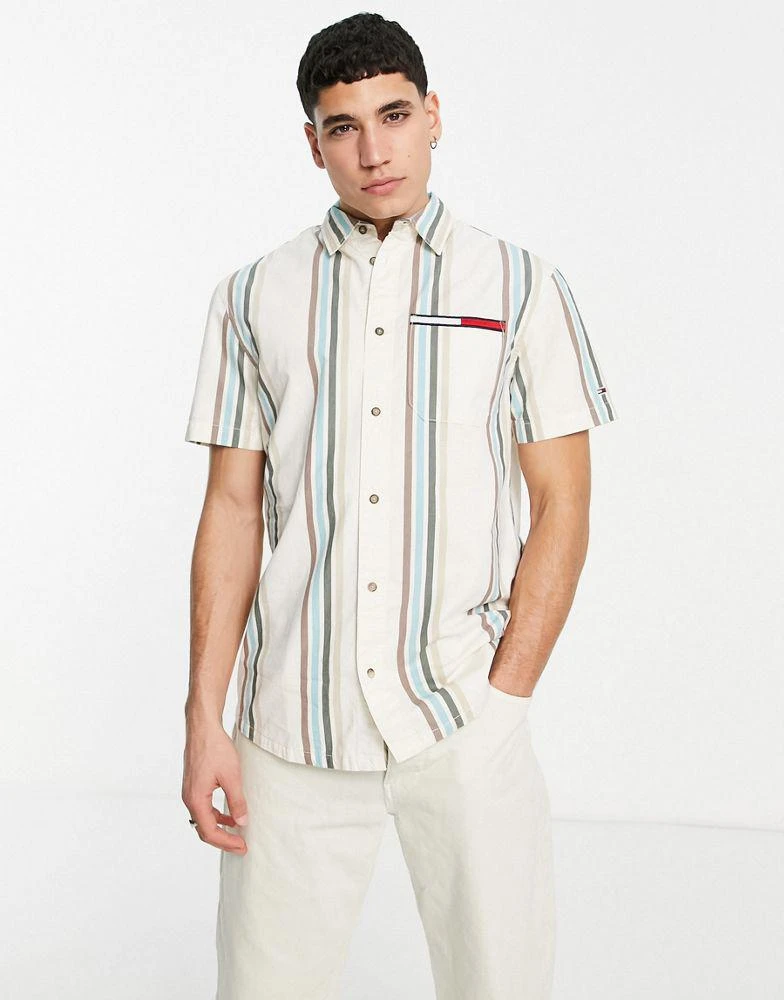 商品Tommy Hilfiger|Tommy Hilfiger条纹短袖衬衫,价格¥312,第1张图片