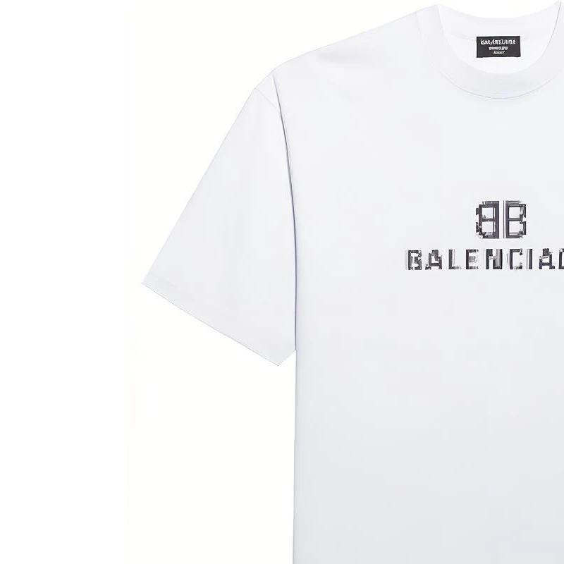 商品[国内直发] Balenciaga|巴黎世家 Logo印花字母套头短袖T恤 男女同款 白色,价格¥4367,第10张图片详细描述