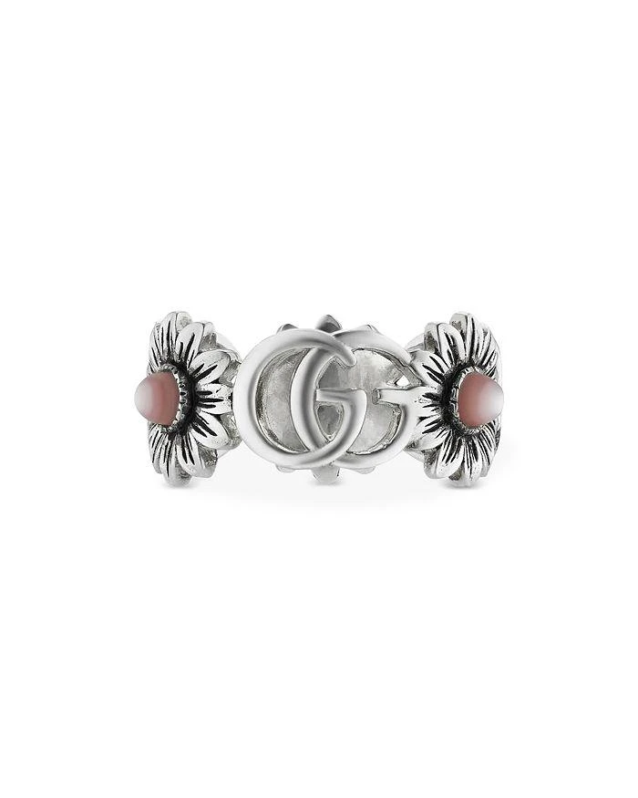 商品Gucci|Sterling Silver GG Marmont Mother-of-Pearl Ring,价格¥3706,第1张图片详细描述