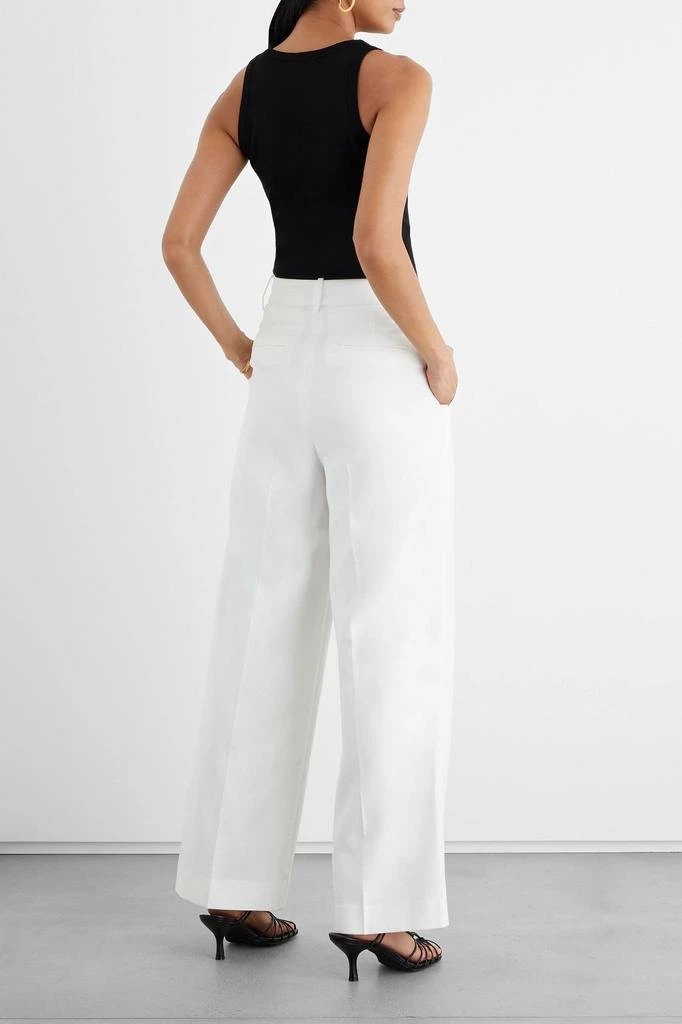 商品IRIS & INK|Manon pleated organic cotton-blend crepe wide-leg pants,价格¥484,第3张图片详细描述