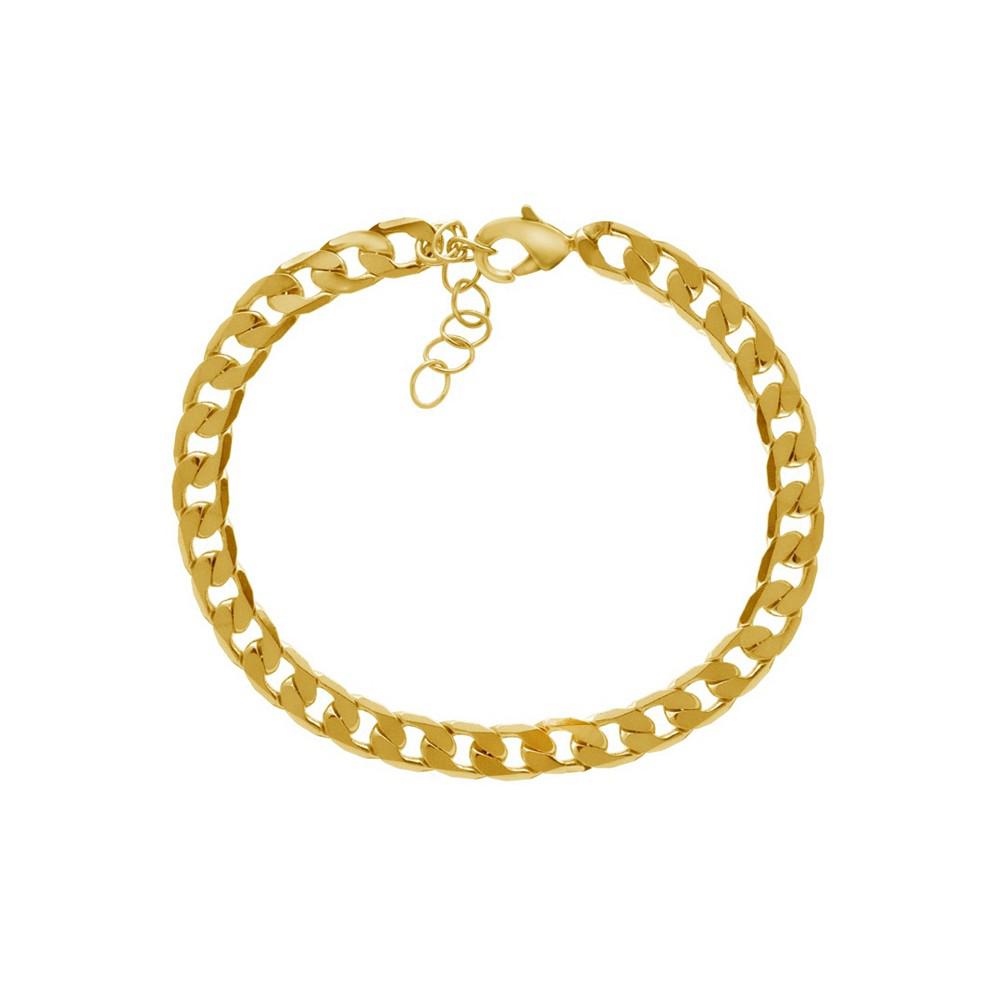 18k Gold Plated Curb Link Bracelet商品第1张图片规格展示