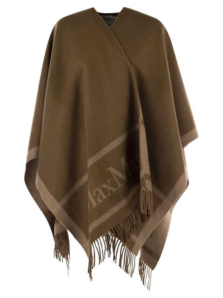 商品Max Mara|Max Mara Logo Detailed Fringed Cape,价格¥3754,第1张图片