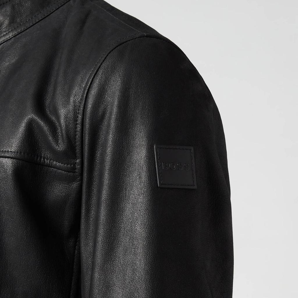 商品Hugo Boss|BOSS Orange Men's Leather Jacket - Black,价格¥2304,第5张图片详细描述