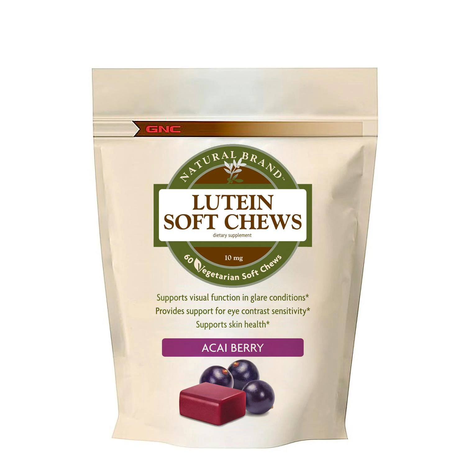 商品GNC|GNC Natural Brand™ Lutein Soft Chews- Acai Berry,价格¥126,第1张图片