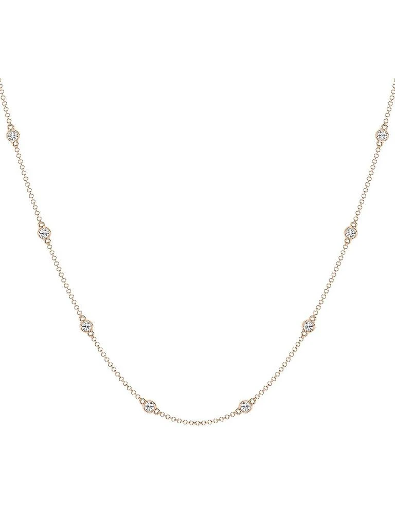 商品Saks Fifth Avenue Collection|14K Rose Gold & Lab-Grown 14-Diamond Station Necklace/0.70-2.10 TCW,价格¥6473,第2张图片详细描述