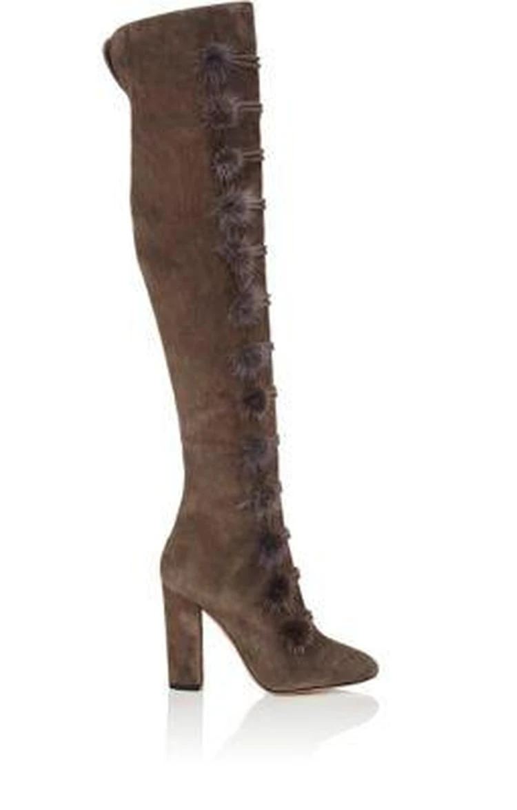 商品Aquazzura|Ulyana Suede Over-The-Knee Boots,价格¥7436,第1张图片