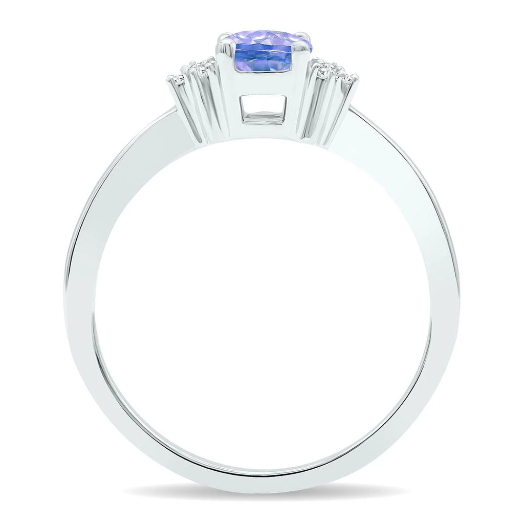 商品SSELECTS|Women's Tanzanite And Diamond Half Moon Ring In 10K White Gold,价格¥1802,第2张图片详细描述