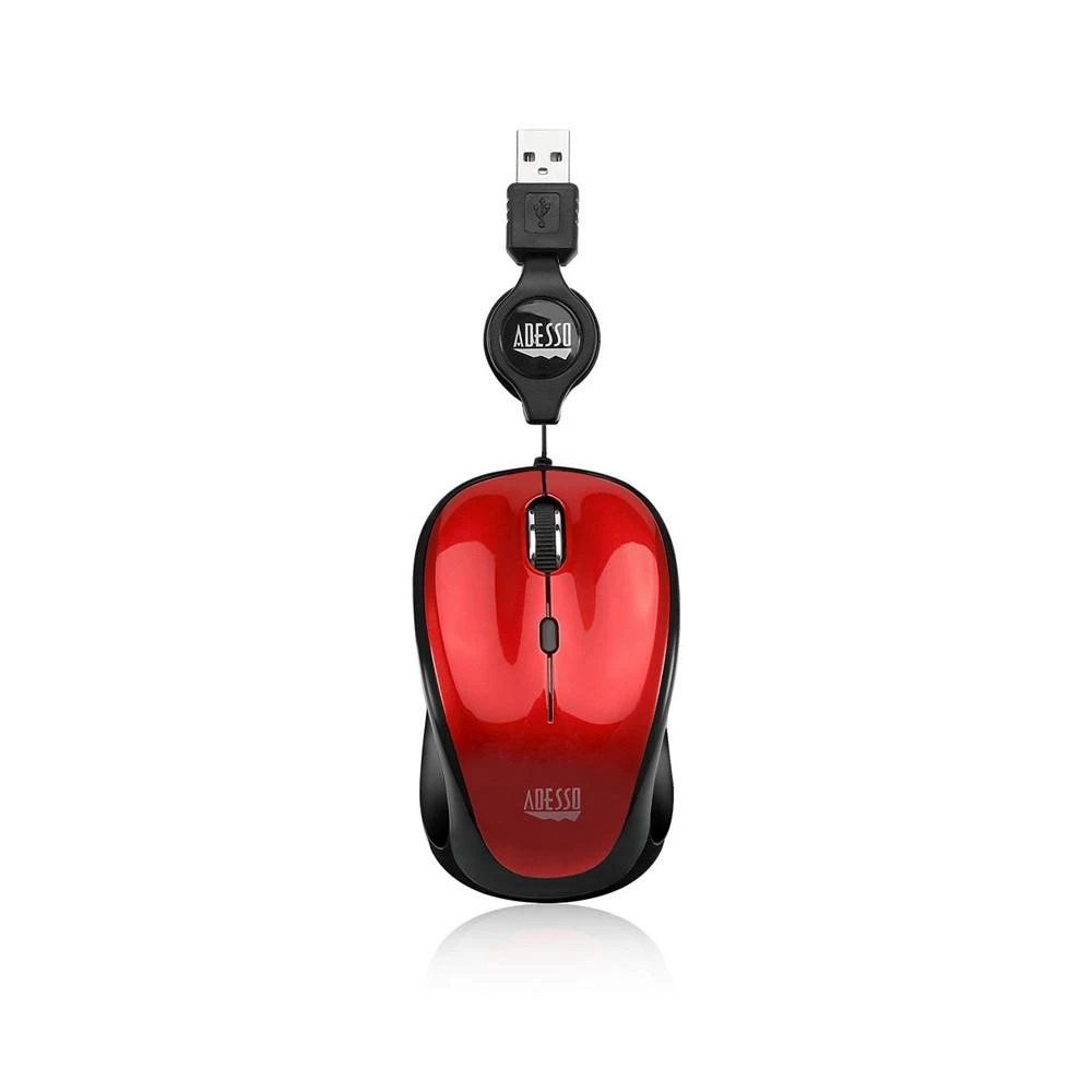商品Adesso|MC iMouse S8R USB Illuminated Mini Mouse Red with Retractable USB Cable,价格¥88,第2张图片详细描述