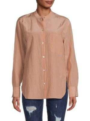 商品Vince|Bishop Collar Cupro Blend Shirt,价格¥361,第1张图片