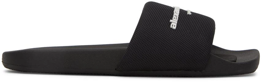 商品Alexander Wang|Black AW Pool Slides,价格¥2289,第1张图片
